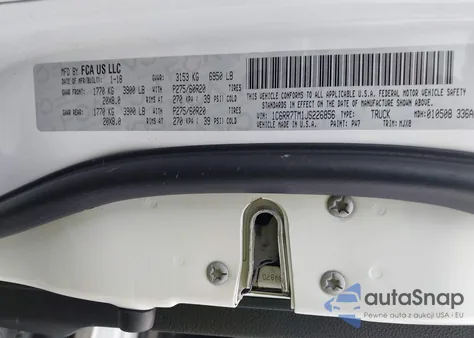 2018 Ram 1500 Big Horn 4X4 6'4 Box z USA, uszkodzony, nr VIN 1C6RR7TM1JS226856